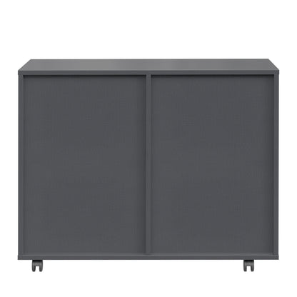 Small Rolling Portable Wooden Drawer File Cabinet with Safety Lock- Dark Gray_16