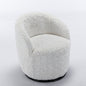 Compact Modern Velvet Fabric Swivel Accent Barrel Chair With Black Powder Coating- Gray_4
