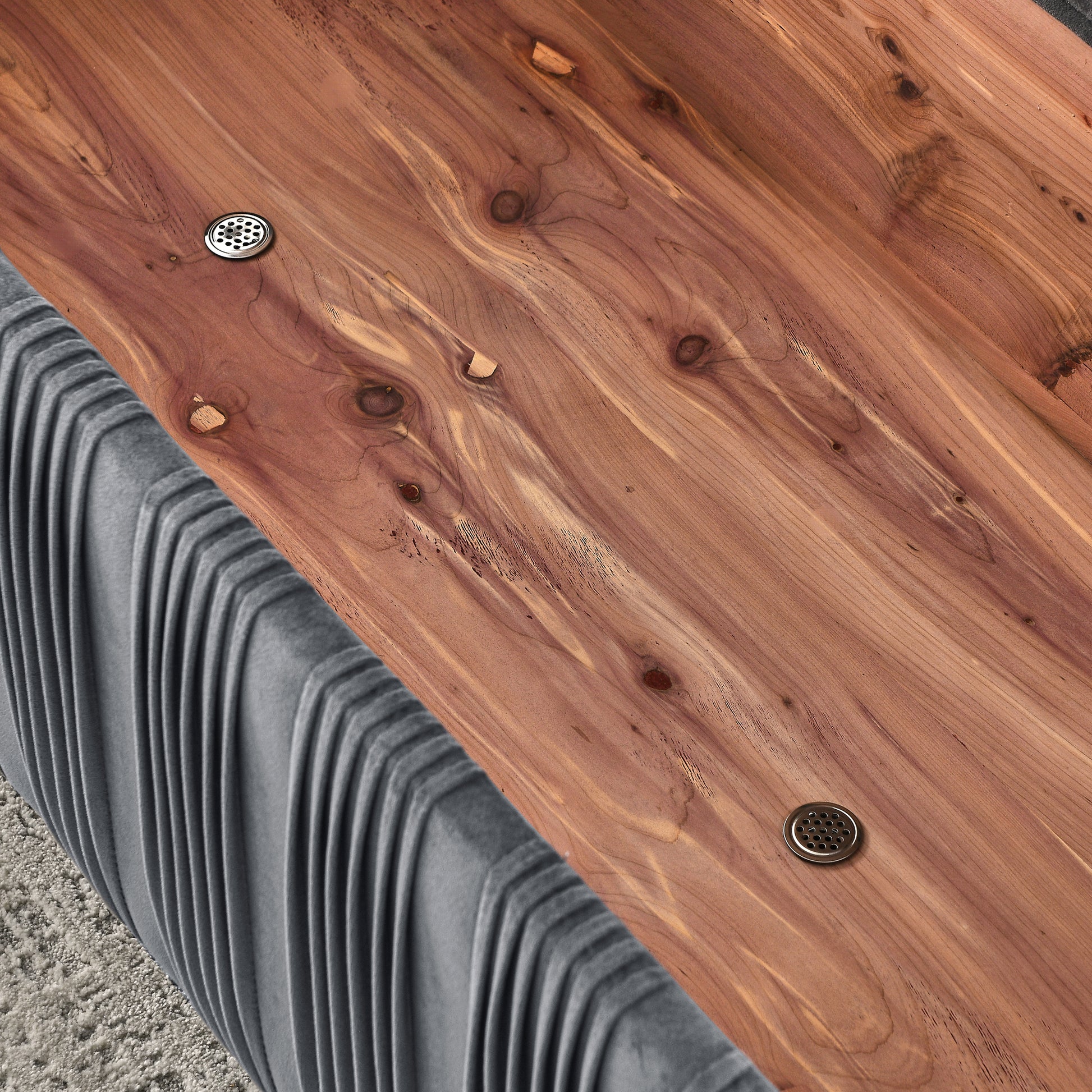 Elegant Upholstered Velvet Storage Bench with Cylindrical Arms and Iron Legs- Grey_12
