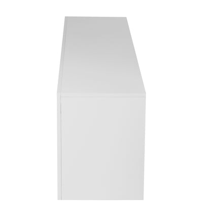 Easy Assembly High Glossy Front TV Stand with Storage Drawers and LED Light - White_12