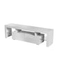 Easy Assembly High Glossy Front TV Stand with Storage Drawers and LED Light - White_7