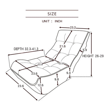 Single Seater Japanese Style Thick Cushioned Lazy Tatami Recliner Sofa- Navy_34