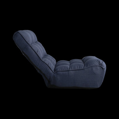 Single Seater Japanese Style Thick Cushioned Lazy Tatami Recliner Sofa- Navy_12