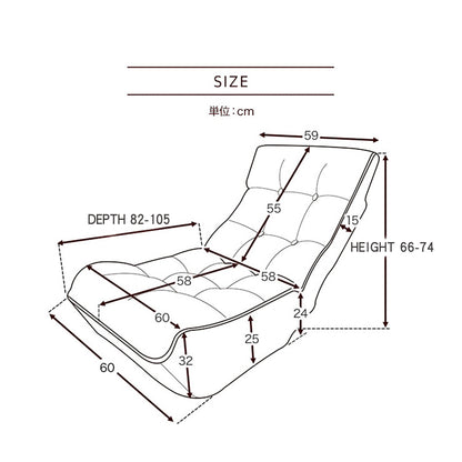 Single Seater Japanese Style Thick Cushioned Lazy Tatami Recliner Sofa- Navy_33