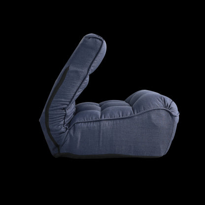 Single Seater Japanese Style Thick Cushioned Lazy Tatami Recliner Sofa- Navy_11