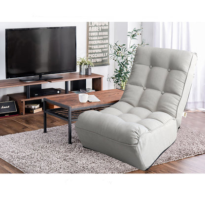 Single Seater Japanese Style Thick Cushioned Lazy Tatami Recliner Sofa- Gray_22