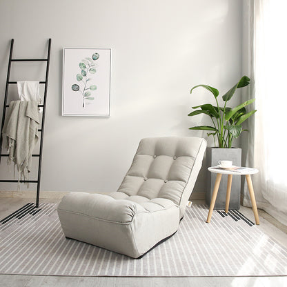 Single Seater Japanese Style Thick Cushioned Lazy Tatami Recliner Sofa- Gray_27