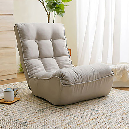 Single Seater Japanese Style Thick Cushioned Lazy Tatami Recliner Sofa- Gray_21