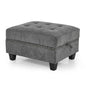 L-Shape Modular Sectional Sofa Couch Reversible Combination Ottoman- Grey_0