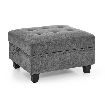 L-Shape Modular Sectional Sofa Couch Reversible Combination Ottoman- Grey_2