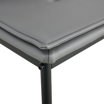 4 pcs Grey Modern Kitchen Dining Chairs with High Density Sponge and Metal Legs_11