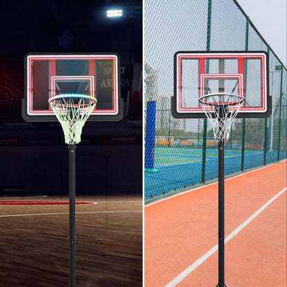 Adjustable Height Portable Basketball System with Wheels and Stable Base_36