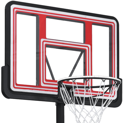 Adjustable Height Portable Basketball System with Wheels and Stable Base_2