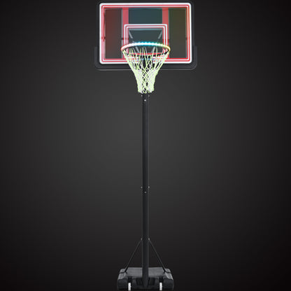 Adjustable Height Portable Basketball System with Wheels and Stable Base_30
