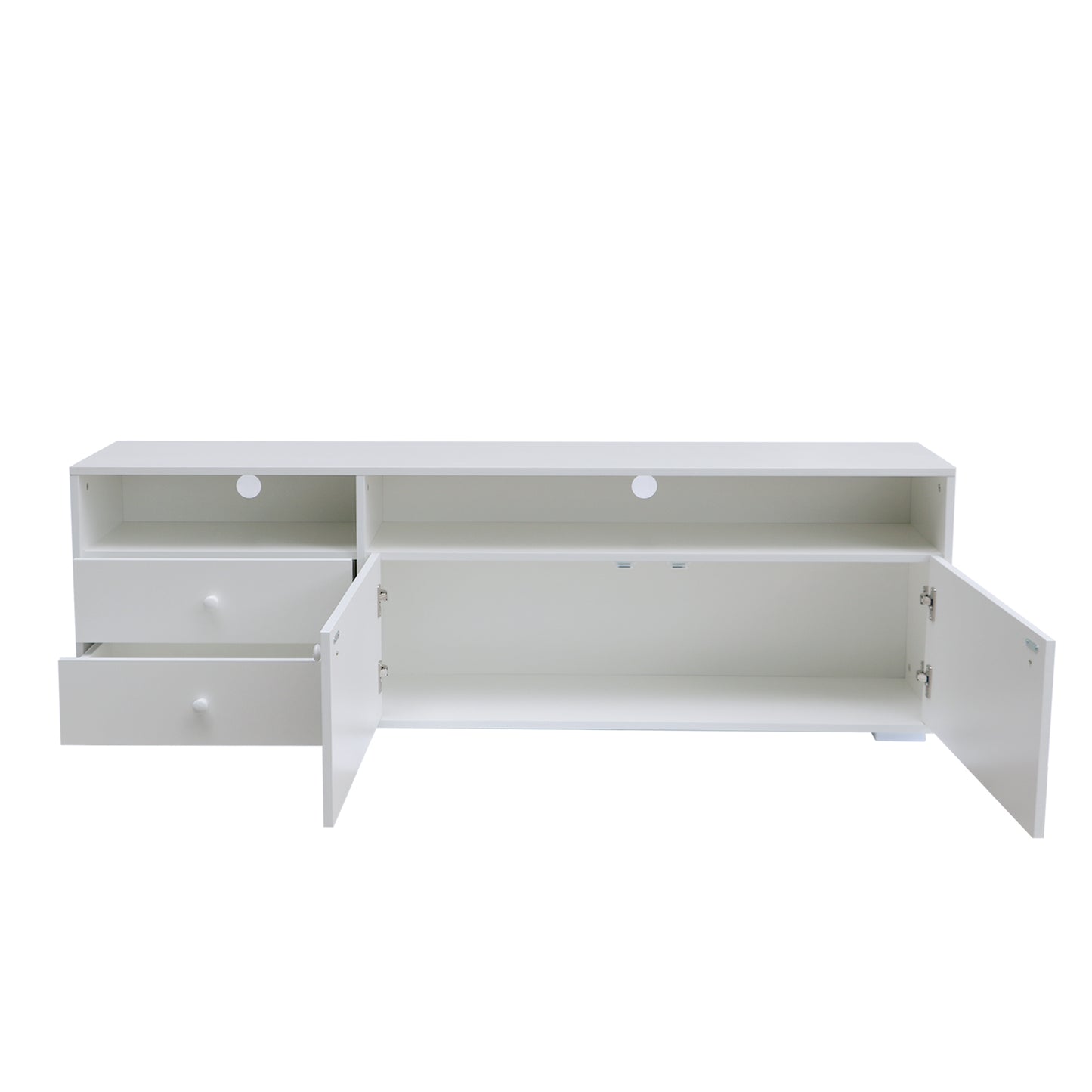 Media Console Entertainment Center Television Table TV Cabinet- White_4