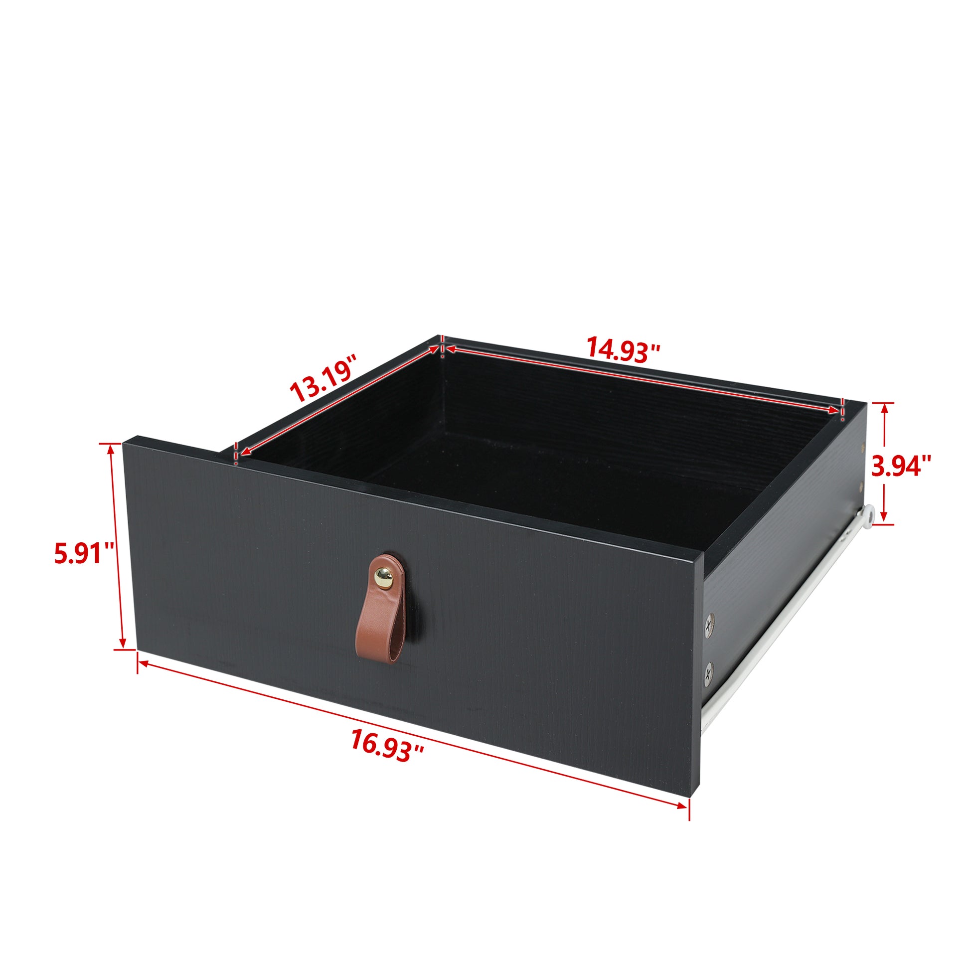 Wood Storage Dresser Cabinet Bar Storage Organizer with PU Handles- Black+Brown_6