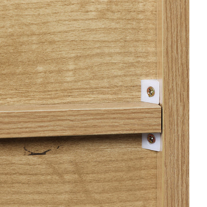 Wood Storage Dresser Cabinet Bar Storage Organizer with PU Handles- Black+Brown_18