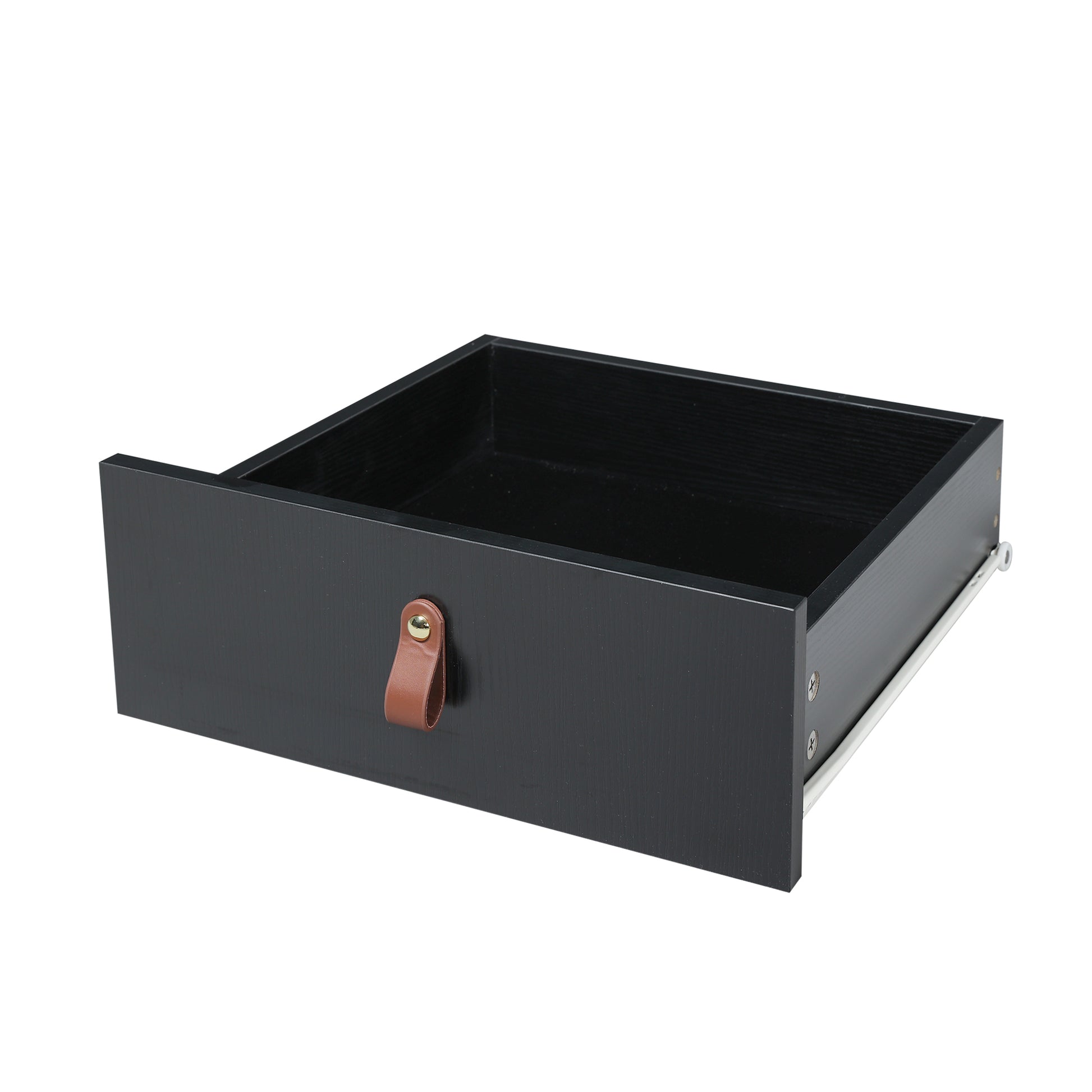 Wood Storage Dresser Cabinet Bar Storage Organizer with PU Handles- Black+Brown_24