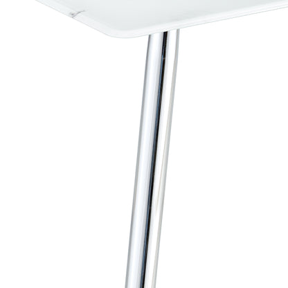 Modern Minimalist Rectangular White Marbled Tempered Glass Desktop with Silver Metal Legs_15
