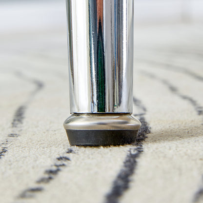 Modern Minimalist Rectangular White Marbled Tempered Glass Desktop with Silver Metal Legs_9