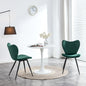 Dark Green Velvet Upholstered Chair Dining Chair with Metal Legs Set of 2_1