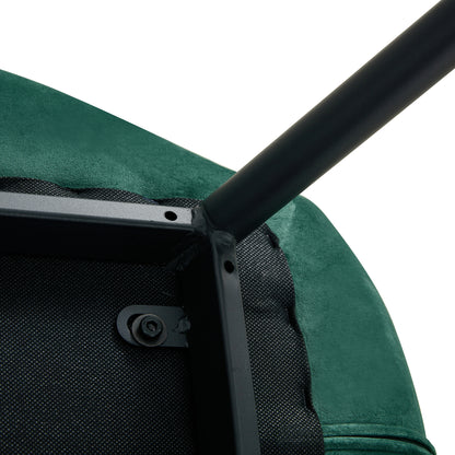 Dark Green Velvet Upholstered Chair Dining Chair with Metal Legs Set of 2_8