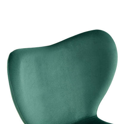 Dark Green Velvet Upholstered Chair Dining Chair with Metal Legs Set of 2_16