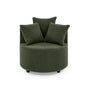 360° Swivel Barrel Chair Teddy Fabric Accent Sofa Chair with 3 Pillows- Green_5