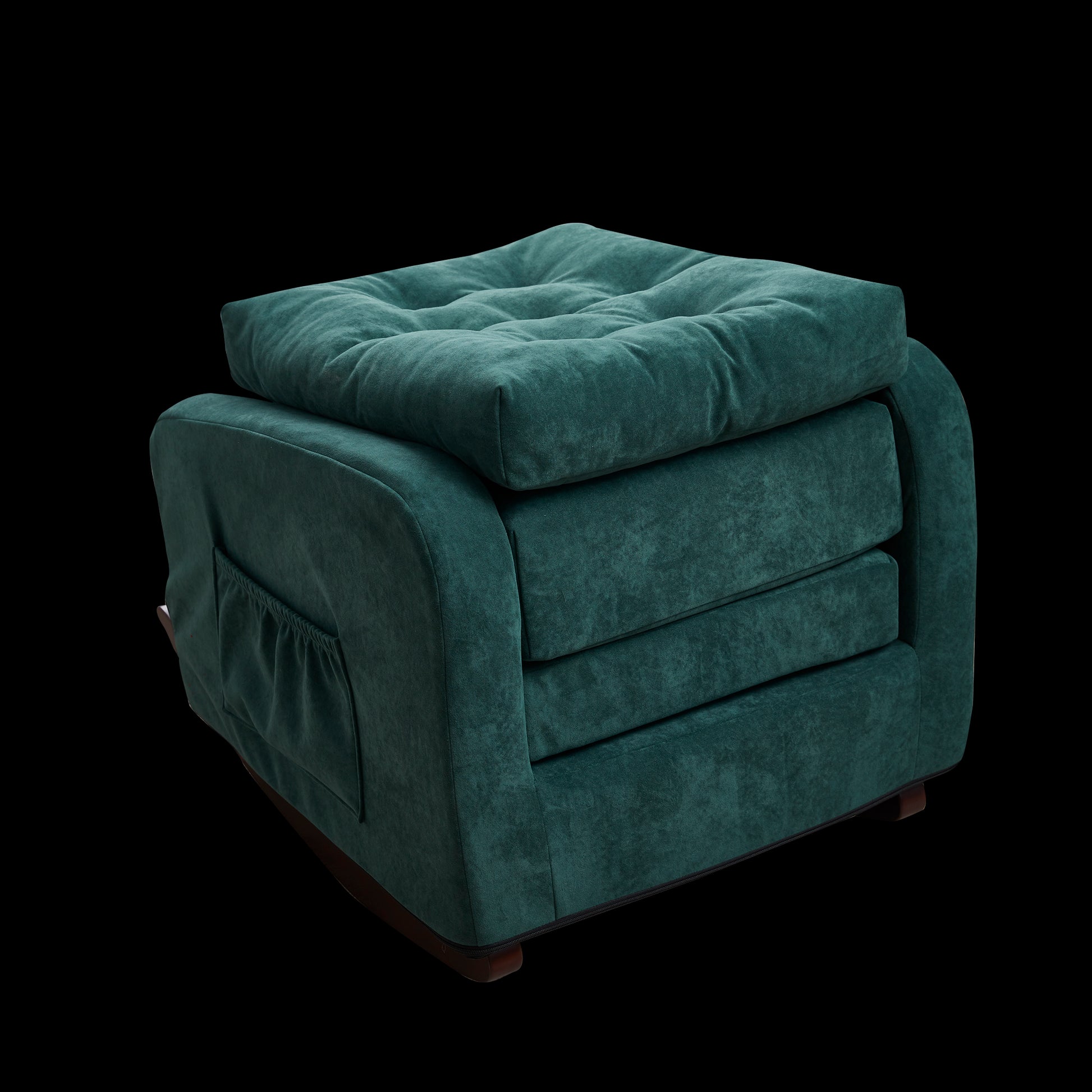Living Room Chair Lazy Recliner Comfortable Fabric High Back Armchair- Antique Green_8