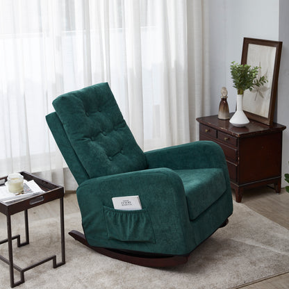 Living Room Chair Lazy Recliner Comfortable Fabric High Back Armchair- Antique Green_6