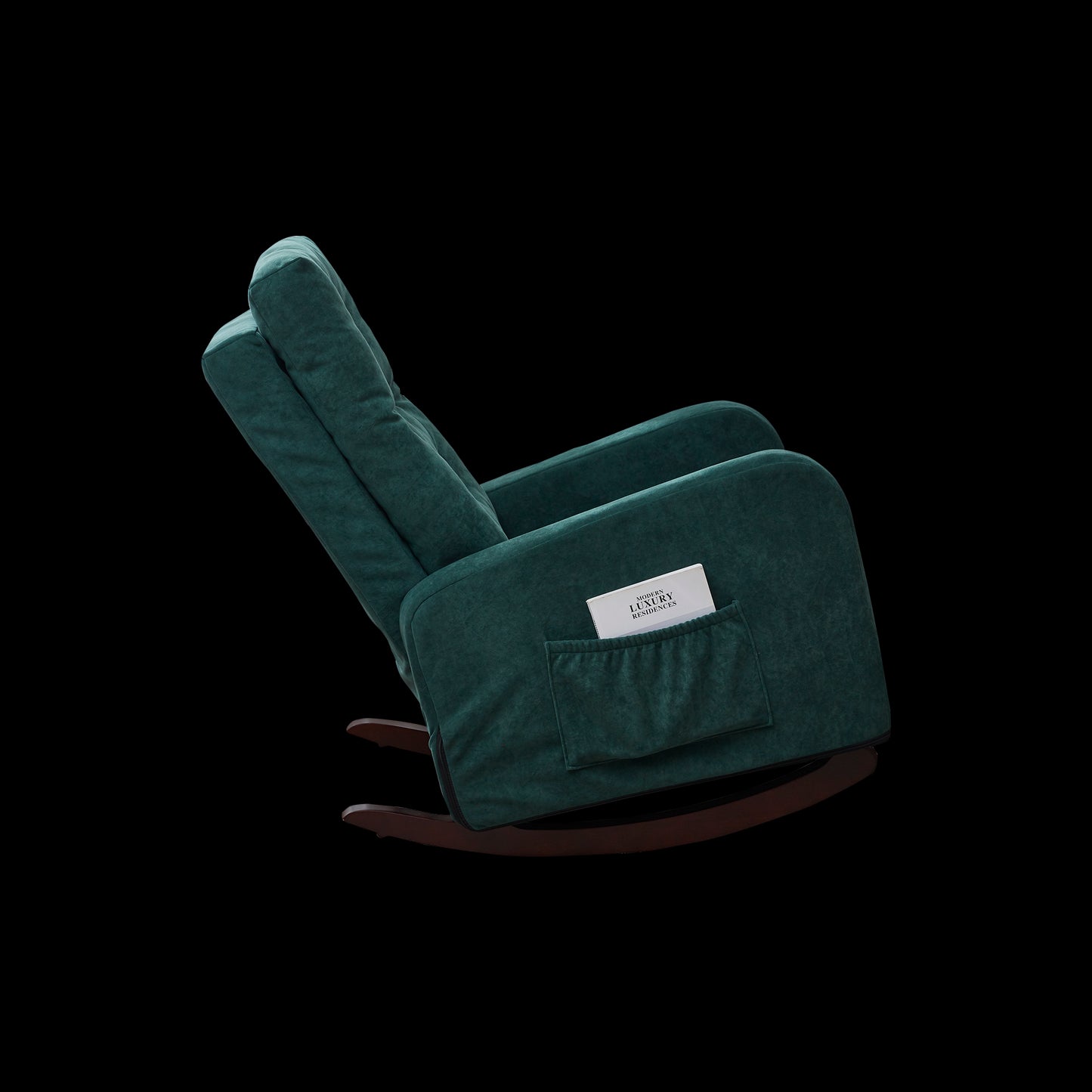 Living Room Chair Lazy Recliner Comfortable Fabric High Back Armchair- Antique Green_9
