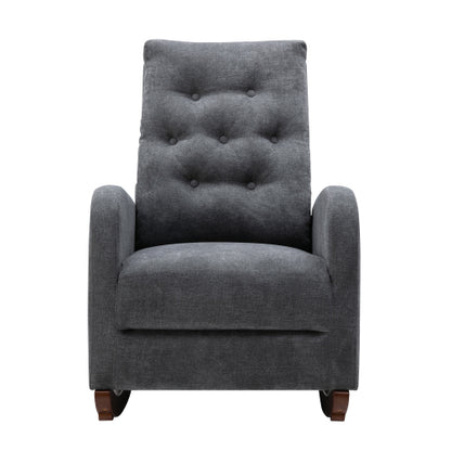 Living Room Chair Lazy Recliner Comfortable Fabric High Back Armchair- Antique Gray_13
