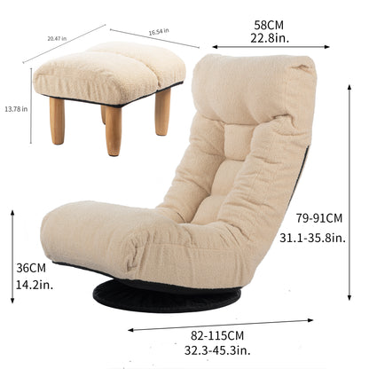 3 Adjustable Head Segments Single Sofa Reclining Leisure Accent Chair- White_24