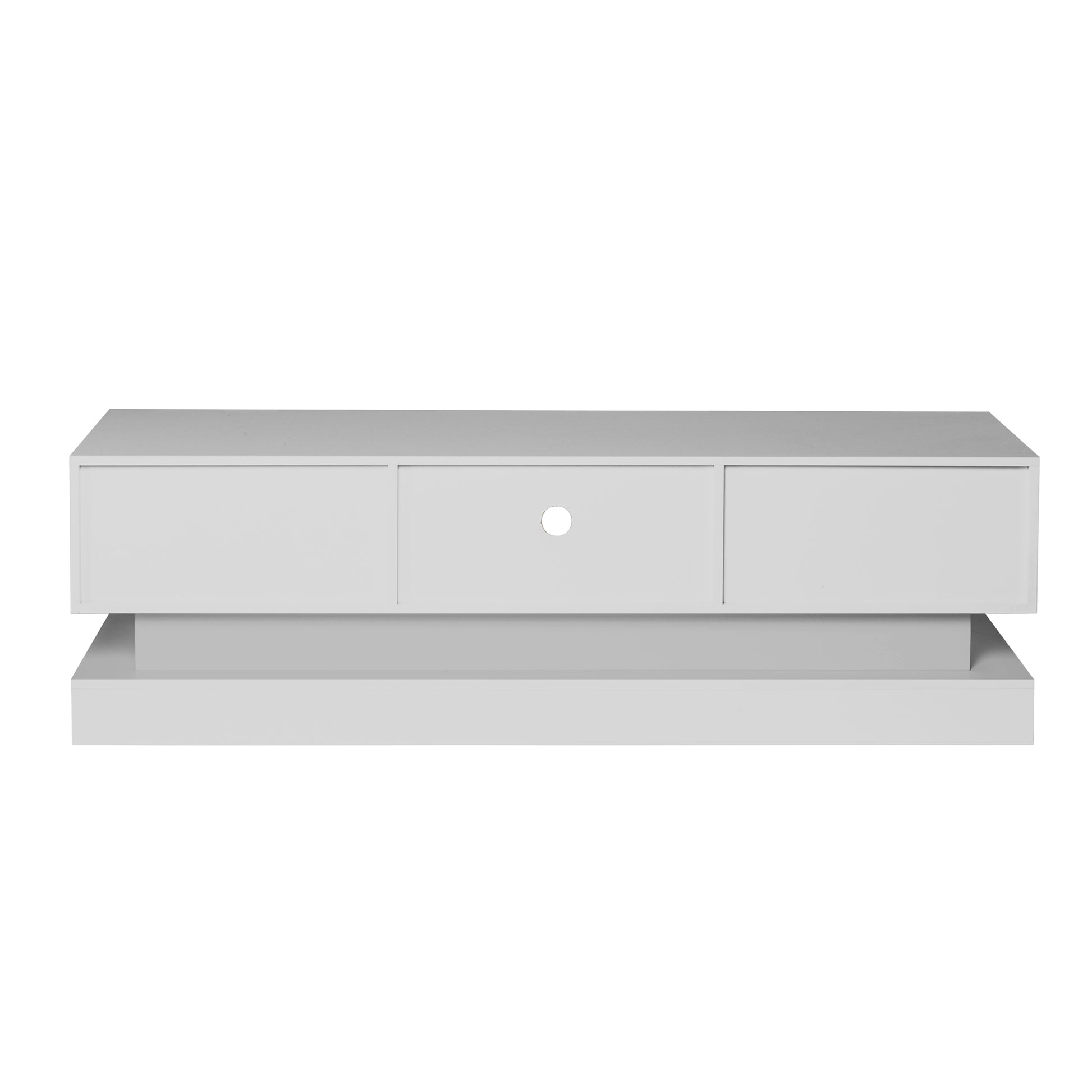 63 inches Modern and Simple Design Television Stand Organizing Cabinet with LED Light- White_6