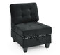 Single Chair for L-Shape Modular Sectional Sofa Couch Reversible Combination Ottoman- Black_1
