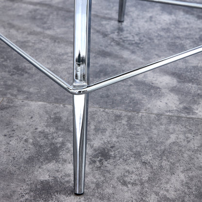 Set of 2 Velvet Dining Barstools with Anti Slip Metal Framed Legs- Gray_11