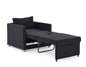 2-in-1 Convertible Sofa Chair Bed Space Saving Lounger Sleeper Chair- Black_6