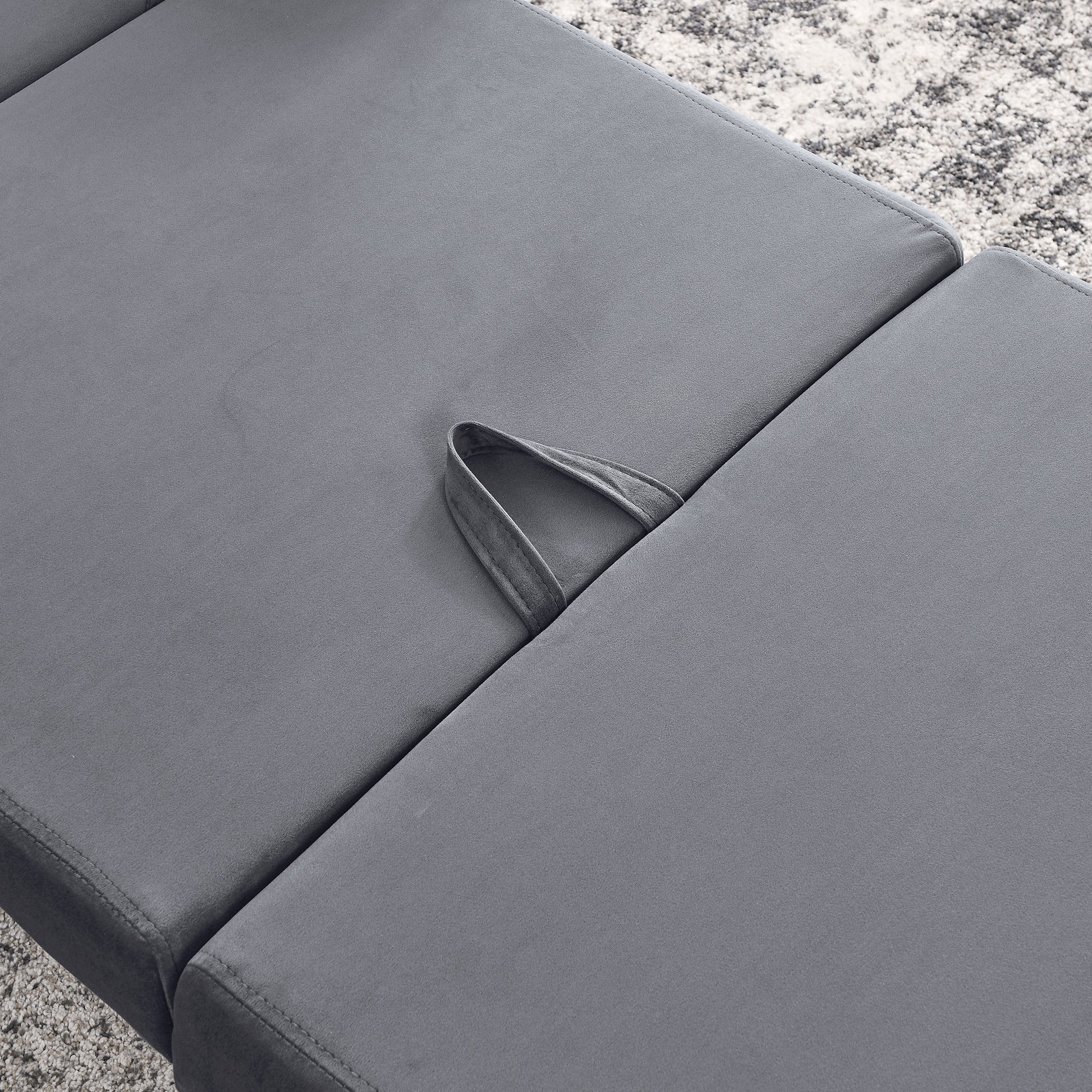 2-in-1 Convertible Sofa Chair Bed Space Saving Lounger Sleeper Chair- Gray_11