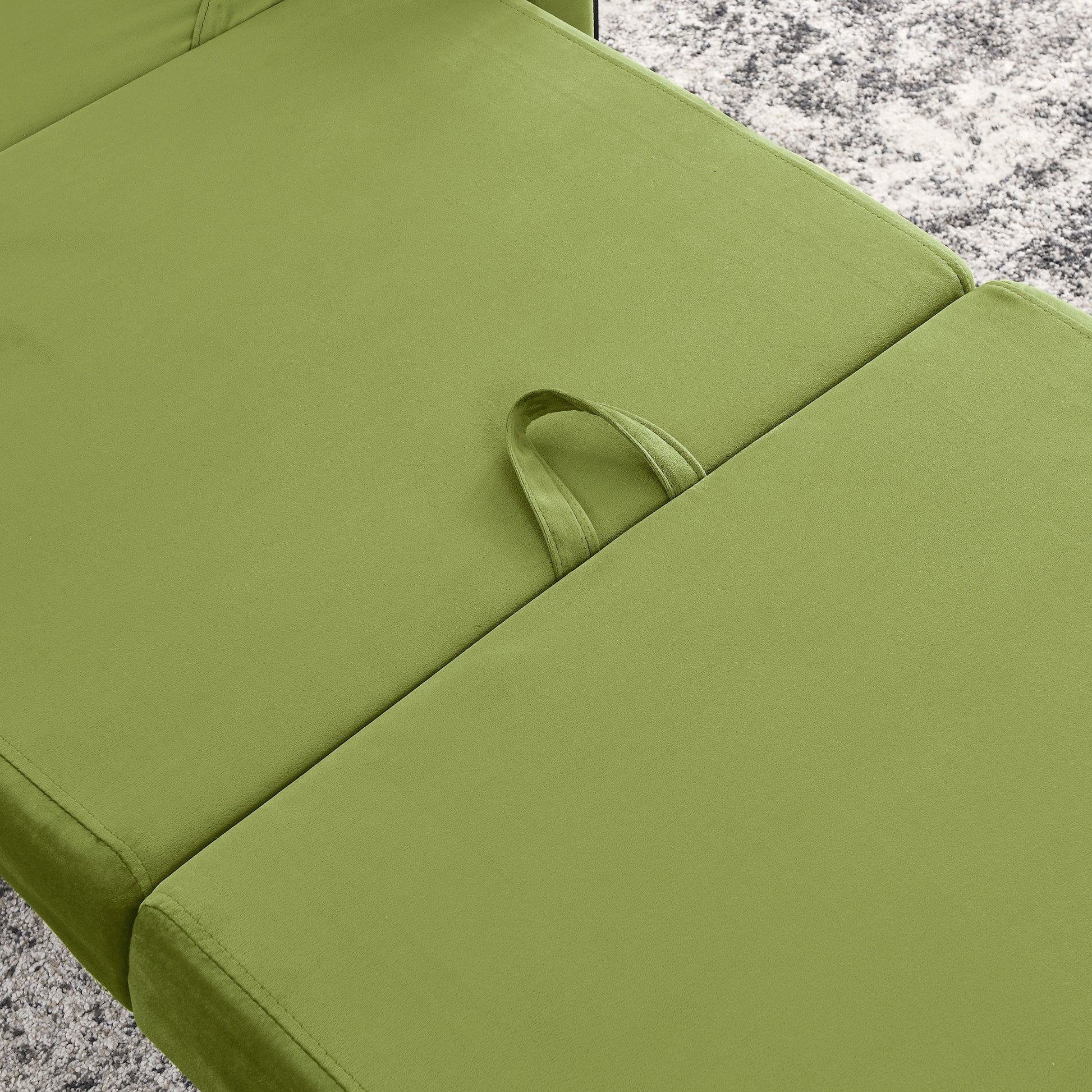 2-in-1 Convertible Sofa Chair Bed Space Saving Lounger Sleeper Chair- Green_12