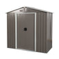 8ft x 4ft Outdoor Storage Shed for Garden Storage with Metal Floor-to-Ceiling Lockable Sliding Door- Grey_3