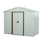 8ft x 4ft Outdoor Metal Garden Storage Shed with Lockable Sliding Door-White_2