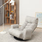 Swivel Indoor Recliner Floor Chair with Adjustable Headrest and Side Pockets- Gray_14