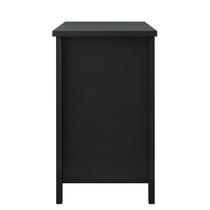 6 Drawers Wood Accent Stylish Dresser Chest and Storage Organizer- Black_9