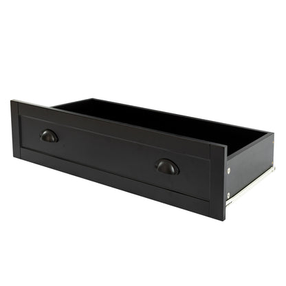 6 Drawers Wood Accent Stylish Tall Dresser Chest and Storage Organizer- Black_16