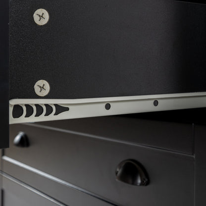 6 Drawers Wood Accent Stylish Dresser Chest and Storage Organizer- Black_16