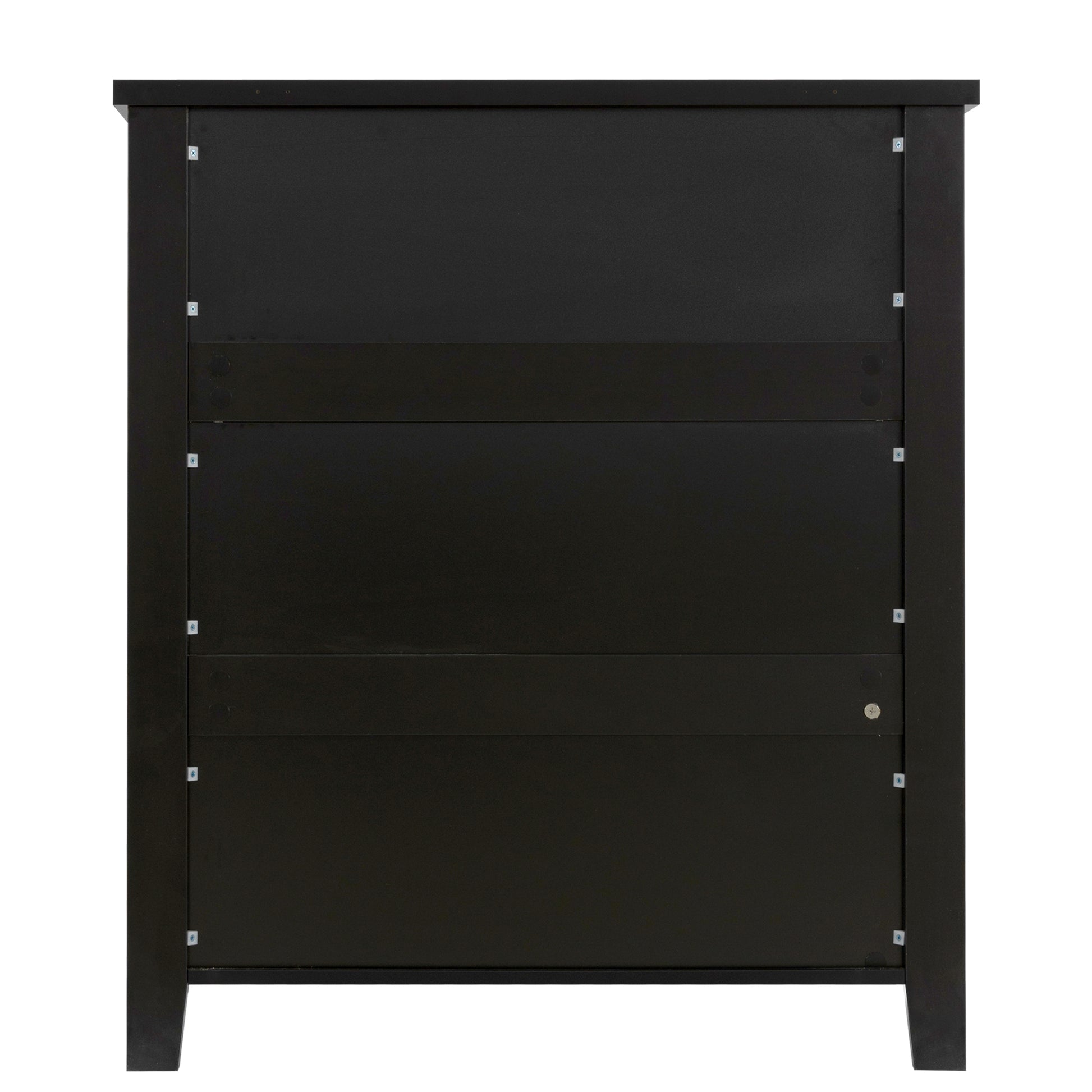 6 Drawers Wood Accent Stylish Tall Dresser Chest and Storage Organizer- Black_8