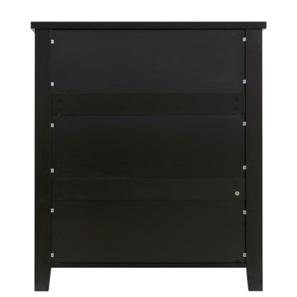 6 Drawers Wood Accent Stylish Tall Dresser Chest and Storage Organizer- Black_8