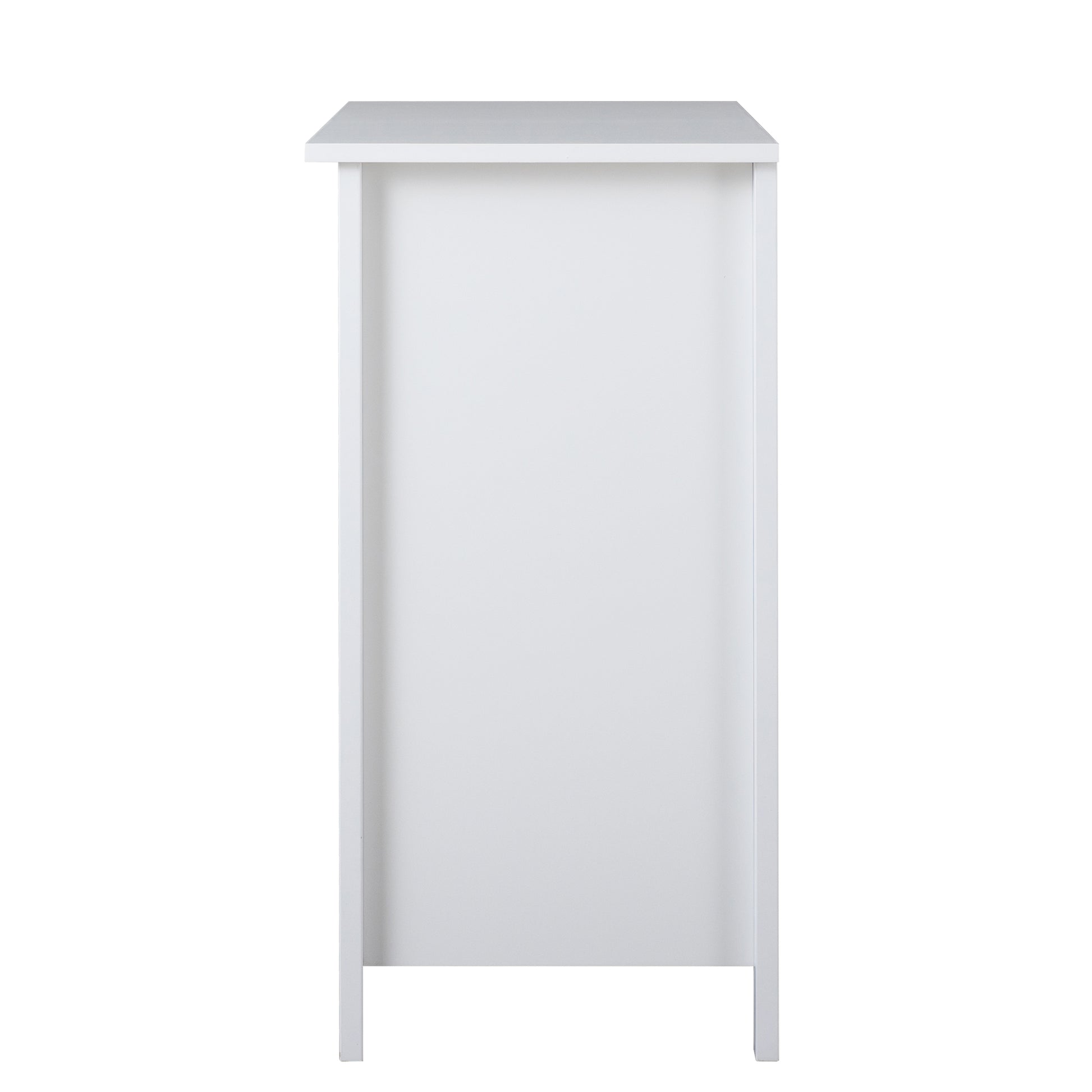 4 Drawers Wooden Stylish Side Board Dresser and Storage Organizer- White_12