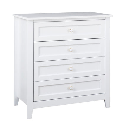 4 Drawers Wooden Stylish Side Board Dresser and Storage Organizer- White_8