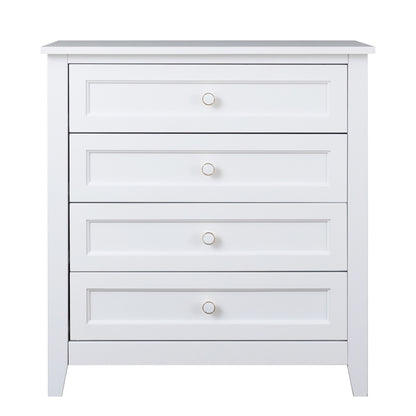 4 Drawers Wooden Stylish Side Board Dresser and Storage Organizer- White_7